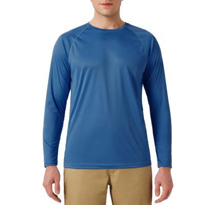 SG Edge Men's Activewear Basic Outdoor Series Sun Protection Long Sleeve Shirt,Steel Blue,L