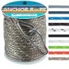 3/8 Inch 50 FT Anchor Rope, Boat Anchor Rope Solid Braid MFP, Anchor Line with 316 Stainless Steel Thimble and Snap Hook - Gold & White view 1