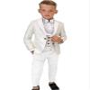 Boys Formal Suit Wedding Tuxedo 3 Pieces Jacket Pants Vest Kids Party Blazer,Boys Formal Vest Set White view 1