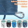 3/8 Inch 100 FT Anchor Rope, Boat Anchor Rope Solid Braid MFP, Anchor Line with 316 Stainless Steel Thimble and Snap Hook - Navy Blue view 4