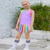 MODAFANS Girls Tennis Golf Dress Athletic Outfit Kids Tie dye Tank Top and Skorts Sets Sports Skirt with Shorts 12-13Years,Colorful Rainbow view 2