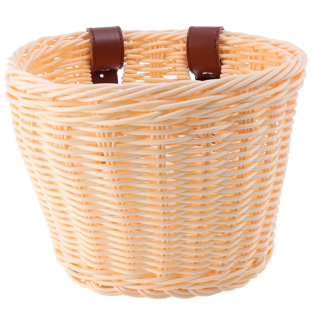 1pc Bicycle Basket Pink Hamper Outdoor Accessories Large Storage Basket Bike Basket Rear Bicycle Storage Basket Plastic Bike Basket Retro Bike Basket Wicker Appendix