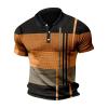 Ymosrh Golf Shirts, Polo Shirts for Men Mens Shirts Short Sleeve Tactical Shirts Men's Shirt Geometry Turndown 3D Print Outdoor Street Short Sleeves Button-Down Clothing Apparel Fashion (XXL, Orange) view 3