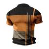 Ymosrh Golf Shirts, Polo Shirts for Men Mens Shirts Short Sleeve Tactical Shirts Men's Shirt Geometry Turndown 3D Print Outdoor Street Short Sleeves Button-Down Clothing Apparel Fashion (XXL, Orange) view 4