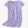 PNAEONG 3 Pack Women's Cotton Nightgown Sleepwear Short Sleeves Shirt Casual Print Sleepdress SY003-Fly+Purple+Paisley-2XL view 3