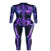 Honeystore Women's Skeleton Bodysuit Halloween Costume Bodycon Catsuit Jumpsuit BAX-213 L view 3