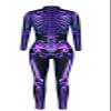 Honeystore Women's Skeleton Bodysuit Halloween Costume Bodycon Catsuit Jumpsuit BAX-213 L view 4
