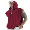 Aixdir Mens Sleeveless Shirts Workout Tops Gym Shirt Sleeveless Hooded Tank Top Muscle Shirt Wine Red view 1