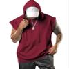 Aixdir Mens Sleeveless Shirts Workout Tops Gym Shirt Sleeveless Hooded Tank Top Muscle Shirt Wine Red view 2