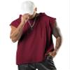 Aixdir Mens Sleeveless Shirts Workout Tops Gym Shirt Sleeveless Hooded Tank Top Muscle Shirt Wine Red view 4