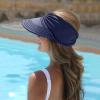 Women Pleated Empty Top Visors Cap Breathable Stretch Sun Hats Sunscreen Sunshade Beach Baseball Caps (Navy, One Size) view 3
