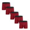 JEsilunmaMY Men's Mid Rise Cotton Boxer Briefs Soft Stretch Support Pouch Underpants Moisture-Wicking Jersey Knit Underwear (Red-5PC,Large)