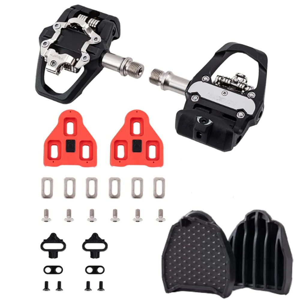 BUCKLOS Look Delta, SPD Spin Bike Bicycle Pedals Come with ClipsPedal Converter for Peloton Bike & Peloton Bike+