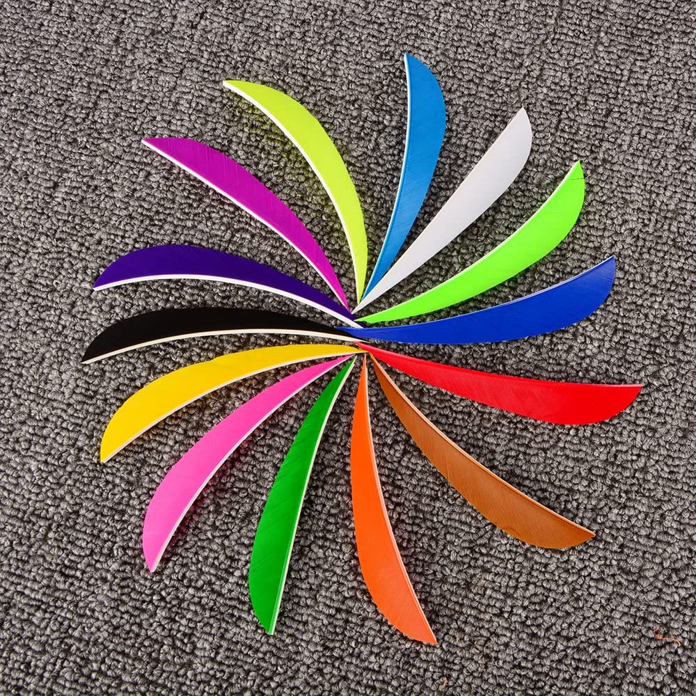 ZSHJGJR Archery Arrow Feathers 4Inch 5 Inch Turkey Feathers Fletchings Arrow Feathers Fletches Right Wing for DIY Hunting Arrows 50PCS (5 inch, Left Wing, Light Purple)