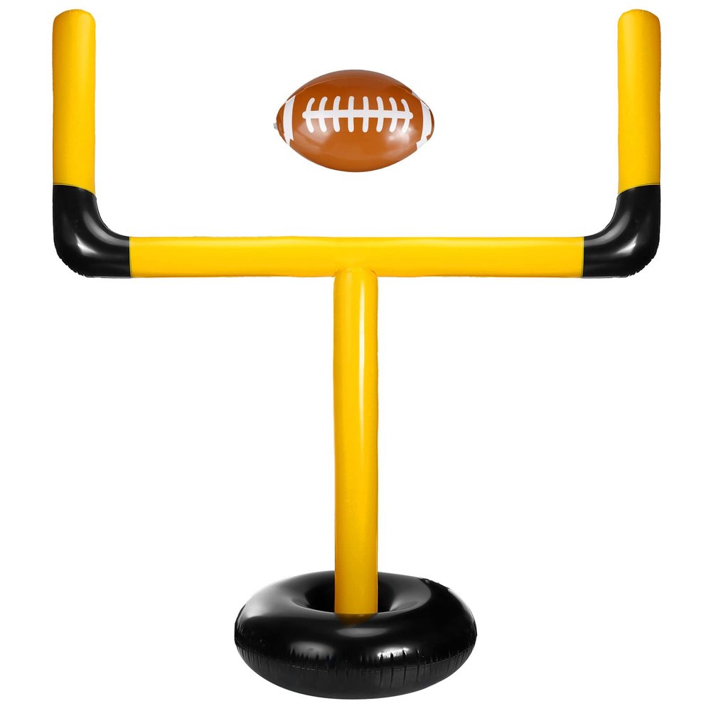 Zhanmai Inflatable Jumbo Football Goal Post Set, Yellow, Black