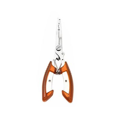 SEIWEI Small Fishing Pliers Scissors Braid Cutters Lightweight Stainless Steel Fishing Gripper Tools Handheld Fishing Tool with Bag (Orange)