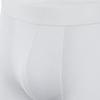 JEsilunmaMY Mens Mid Waist Cotton Boxer Briefs Solid Color Support Pouch Underwear Soft Stretch Athletic Sport Underpants (White-1PC,Medium) view 3