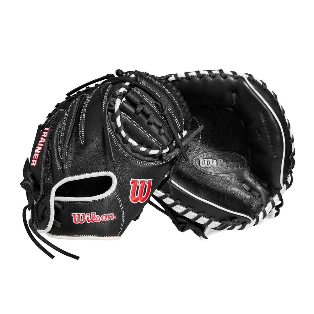Wilson 10 Infield Training Baseball Glove - Right Hand Throw, Black/Red