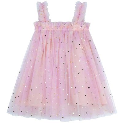 AGQT Baby Girls Tutu Dress Sleeveless Kids Tulle Birthday Party Dresses Casual Playwear Tunic Babydoll Dress Pink Sequin Star-Light Purple Rainbow Size 18-24 Months