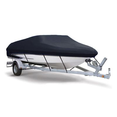 ANZAGA Waterproof Boat Cover, V-Hull Boat Runabouts, Tri-Hull Boat, Heavy Duty Boat Covers Marine Grade Canvas,11 to 13ft