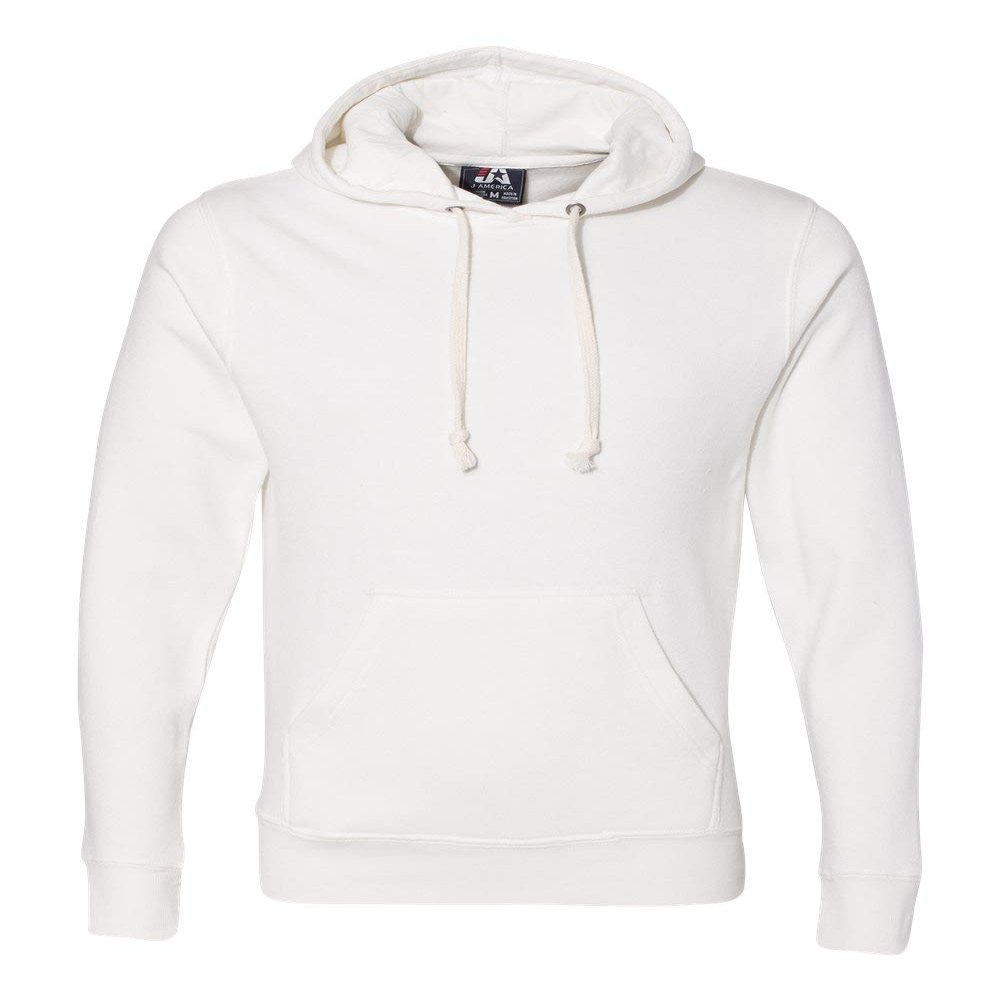 J. America Mens Triblend Fleece Hooded Sweatshirt, 3XL, Antique White Triblend