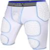 Exxact Sports Combat 7-Pad Youth Football Girdle with Cup Pocket, Padded Compression Shorts with Integrated Pads, Boys Girdle Football (YM, White Combat) view 1