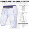 Exxact Sports Combat 7-Pad Youth Football Girdle with Cup Pocket, Padded Compression Shorts with Integrated Pads, Boys Girdle Football (YM, White Combat) view 3
