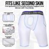 Exxact Sports Combat 7-Pad Youth Football Girdle with Cup Pocket, Padded Compression Shorts with Integrated Pads, Boys Girdle Football (YM, White Combat) view 4