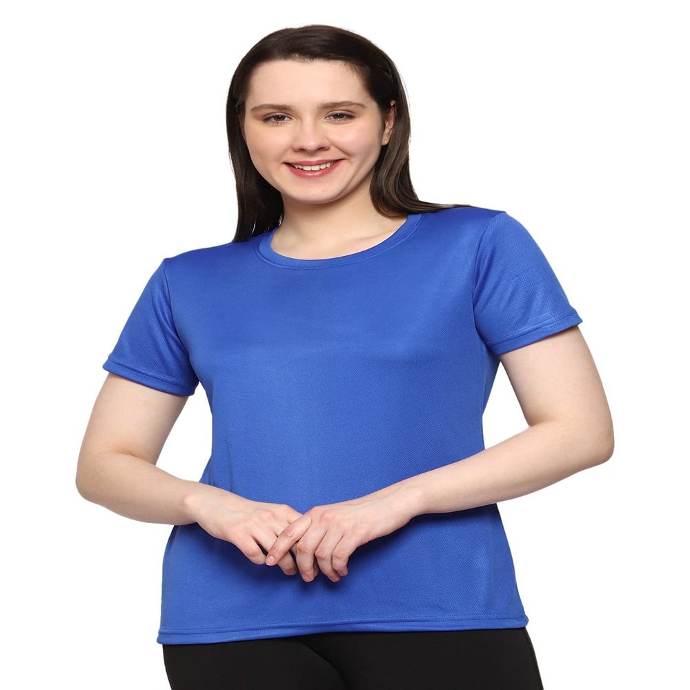 Urban Komfort Women Workout Shirts Short Sleeve Athletic Running Gym T-Shirts Yoga Top Split Back Royal Blue