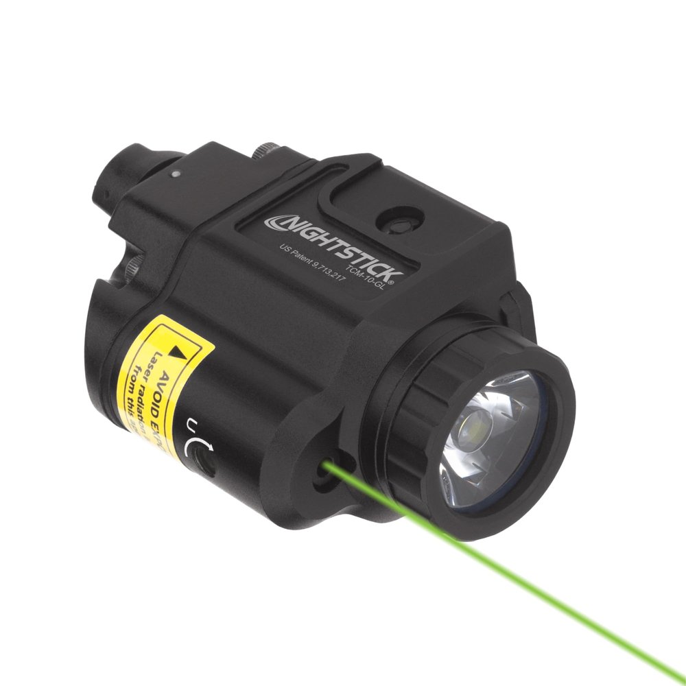 Nightstick TCM-10-GL Compact Handgun Light w/Green Laser - 1 CR123 Black
