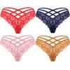 Avidlove Womens Underwear Lace Cheeky Panties Criss Cross Back Bikini Thongs Sexy Undies Red/Dark Blue/Light Bronze/Pink XXL view 1