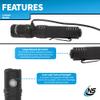 Nightstick USB-588XL Metal USB Dual-Light Tactical Flashlight - White Spot - White Flood - Li-Ion - Black view 3