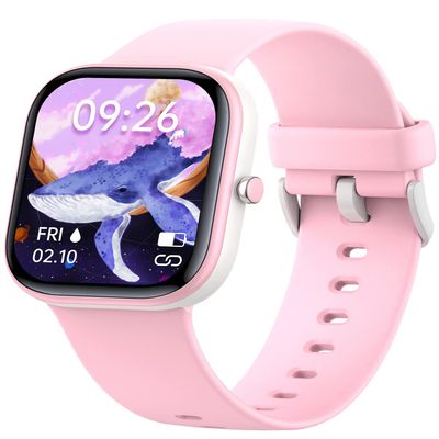 Kids Smart Watch for Girls,IP68 Waterproof Kids Fitness Tracker Watch with 1.5 Inch DIY Face,Heart Rate Sleep Monitor,19 Sport Modes,Calories Counter,Alarm Clock,Great Gifts for Children 6+ (Pink)