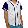 DIGITMON Kids Baseball Jersey Button Down Premium Hip Hop T Shirts Uniform White Navy for 4y Toddlers view 1