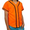 DIGITMON Kids Baseball Jersey Button Down Premium Hip Hop T Shirts Uniform Orange Black for 12y Teenagers view 2