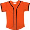 DIGITMON Kids Baseball Jersey Button Down Premium Hip Hop T Shirts Uniform Orange Black for 12y Teenagers view 3