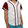 DIGITMON Kids Baseball Jersey Button Down Premium Hip Hop T Shirts Uniform White Burgundy for 12y Teenagers view 1