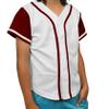 DIGITMON Kids Baseball Jersey Button Down Premium Hip Hop T Shirts Uniform White Burgundy for 12y Teenagers view 2