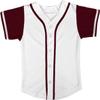 DIGITMON Kids Baseball Jersey Button Down Premium Hip Hop T Shirts Uniform White Burgundy for 12y Teenagers view 3