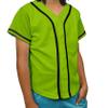 DIGITMON Kids Baseball Jersey Button Down Premium Hip Hop T Shirts Uniform Neongreen Black for 10y Toddlers view 1