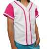 DIGITMON Kids Baseball Jersey Button Down Premium Hip Hop T Shirts Uniform White Hotpink for 12y Teenagers view 1