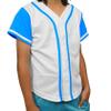 DIGITMON Kids Baseball Jersey Button Down Premium Hip Hop T Shirts Uniform White Turquoise for 6y Toddlers view 2