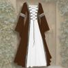 XUNRYAN Renaissance Dress Women Medieval Costume Flare Sleeve Corset Skirt Overskirt Elven Archer Irish Overdress Ball Gown view 2