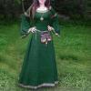 XUNRYAN Renaissance Dress Women Medieval Costume Flare Sleeve Corset Skirt Overskirt Elven Archer Irish Overdress Ball Gown view 2