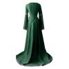 XUNRYAN Renaissance Dress Women Medieval Costume Flare Sleeve Corset Skirt Overskirt Elven Archer Irish Overdress Ball Gown view 4