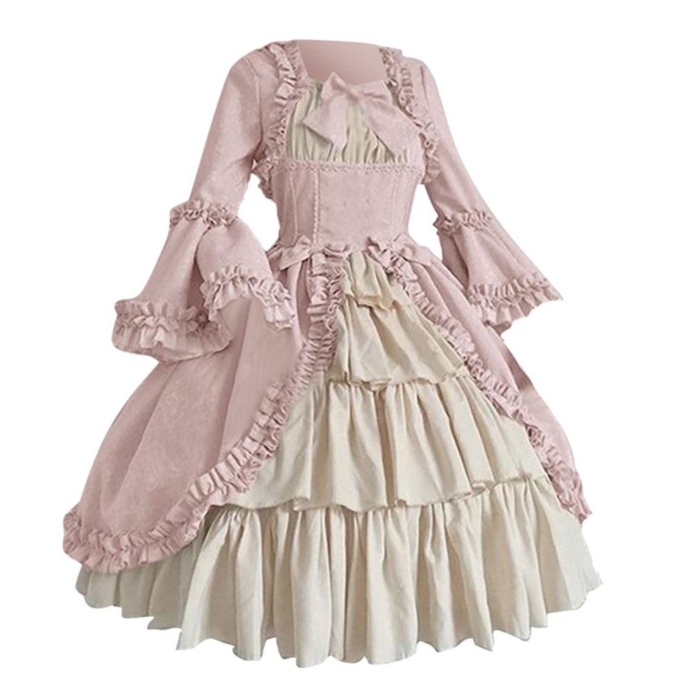 XUNRYAN Renaissance Dress Women Medieval Costume Flare Sleeve Corset Skirt Overskirt Elven Archer Irish Overdress Ball Gown
