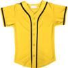 DIGITMON Kids Baseball Jersey Button Down Premium Hip Hop T Shirts Uniform Yellow Black for 14y Teenagers view 2