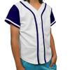 DIGITMON Kids Baseball Jersey Button Down Premium Hip Hop T Shirts Uniform White Navy for 2y Toddlers view 2
