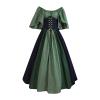 XUNRYAN Renaissance Dress Women Medieval Costume Flare Sleeve Corset Skirt Overskirt Elven Archer Irish Overdress Ball Gown view 1