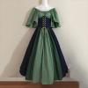 XUNRYAN Renaissance Dress Women Medieval Costume Flare Sleeve Corset Skirt Overskirt Elven Archer Irish Overdress Ball Gown view 2